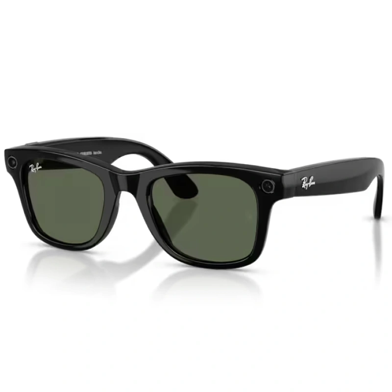Умные очки Ray Ban Wayfarer (Gen 2) RW4012 Глянцевый чёрный/Зелёный фотохром L 155-53mm (601/7153). Фото 1