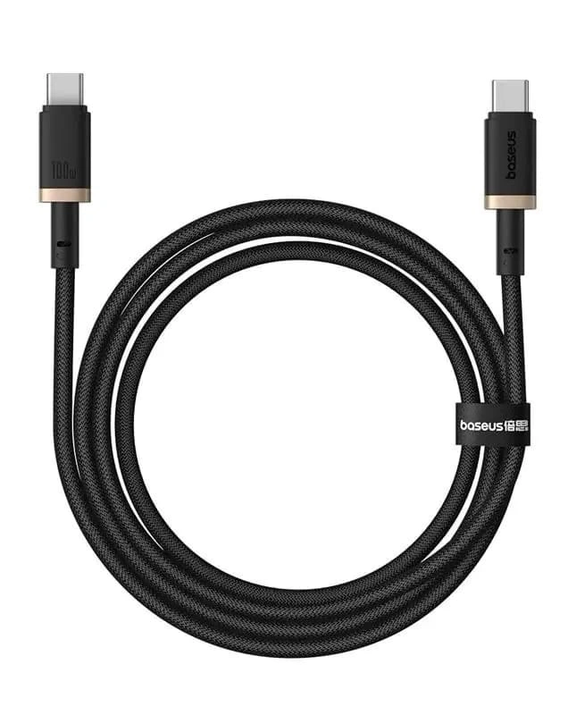 Кабель Baseus Dura Series Fast Charging Cable Type-C to Type-C 100W 2m, Чёрный/золотой (P10377803U01-02)