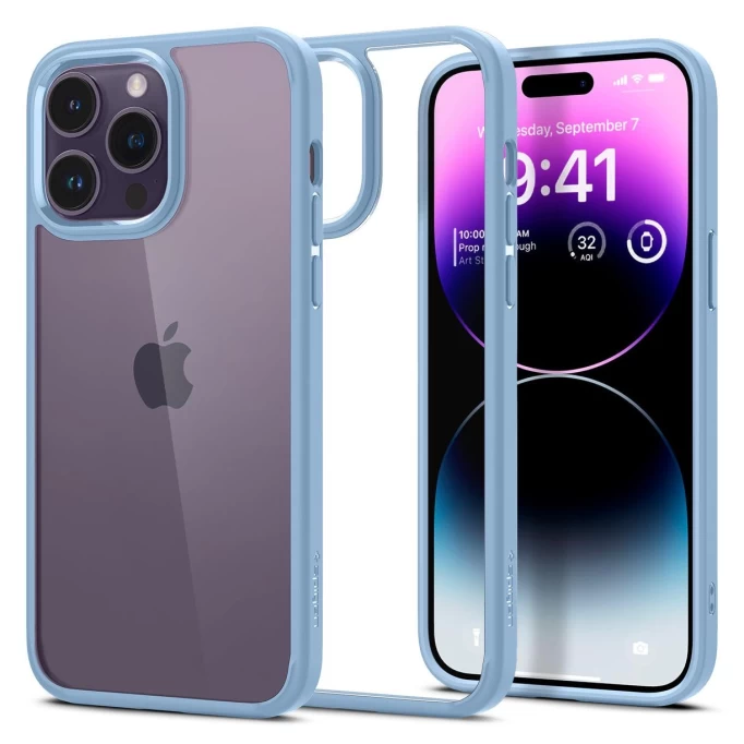 Чехол Spigen Ultra Hybrid для iPhone 14 Pro Max, Небесно-голубой (ACS04820)