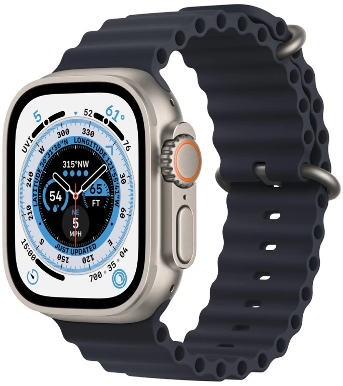 Apple Watch Ultra GPS+Cellular 49mm, ремешок "Midnight Ocean Band" 130–200mm (MQFK3)