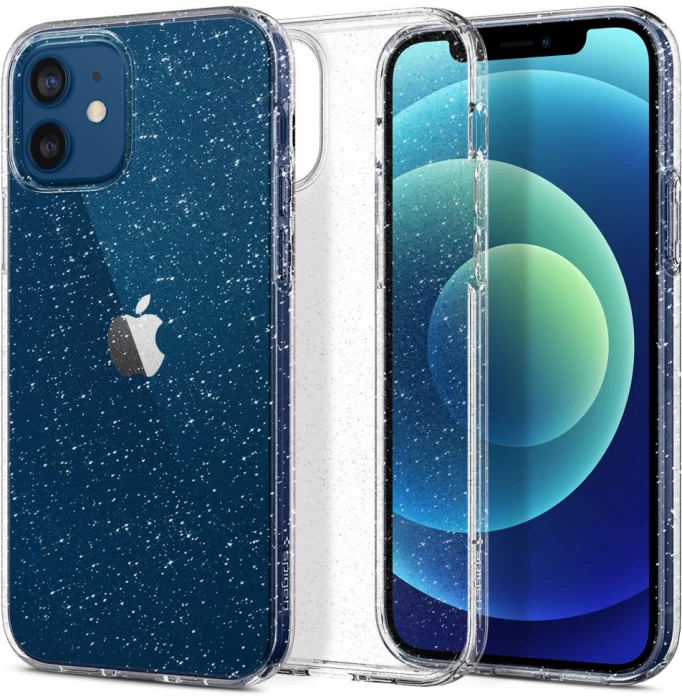 Накладка Spigen Liquid Crystal Glitter для iPhone 12 Pro / iPhone 12, Прозрачная (ACS01698)