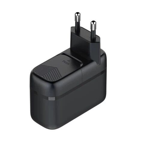 Сетевое зарядное устройство LDNIO 65W GaN Super Fast Charger 2C+1U с кабелем Type-C - Type-C 1м, Чёрное (Q366)