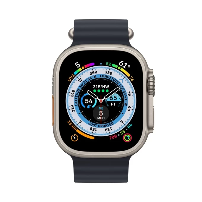 Apple Watch Ultra GPS+Cellular 49mm, ремешок "Midnight Ocean Band" 130–200mm (MQFK3)