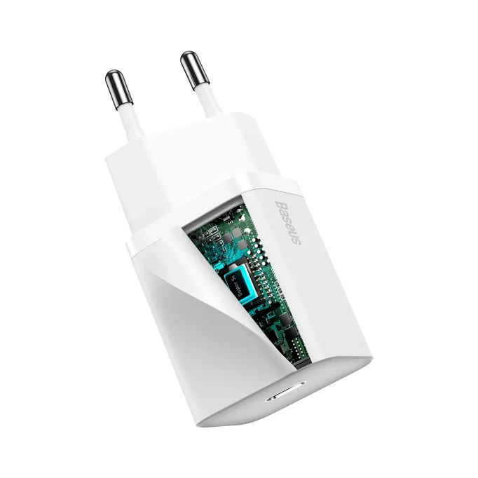 Сетевое зарядное устройство Baseus Super Si Quick Charger 1C 20W EU, Белый (CCSUP-B02)