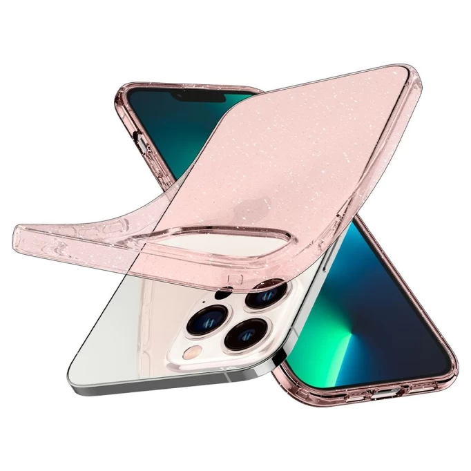 Накладка Spigen Liquid Crystal Glitter для iPhone 13 Pro, Розовая (ACS03256)