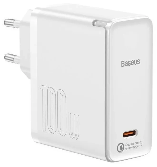 Сетевое зарядное устройство Baseus GaN2 Fast Charger Type-C 100W With Cable Type-C To Type-C 100W (20V/5A) 1.5м, Белый (TZCCGAN-L02)
