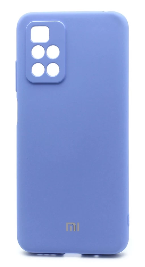 Накладка Silicone Case Logo для XiaoMi Redmi 10, Голубая