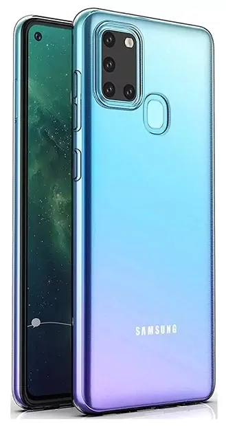 Накладка для Samsung Galaxy A21s силикон, Прозрачная
